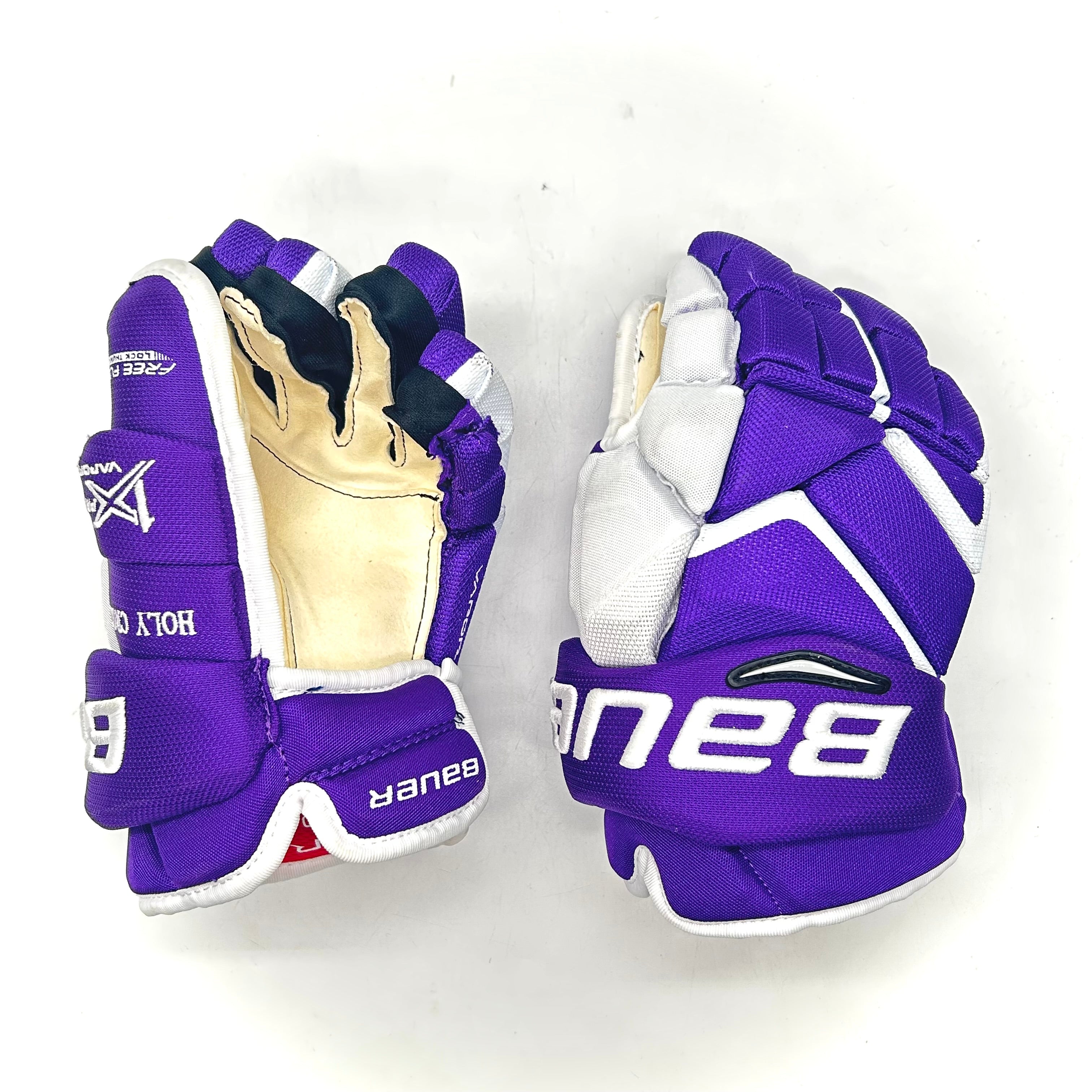 Bauer Vapor 1X Pro Lite – Gants de hockey NCAA Pro Stock (violet/blanc)